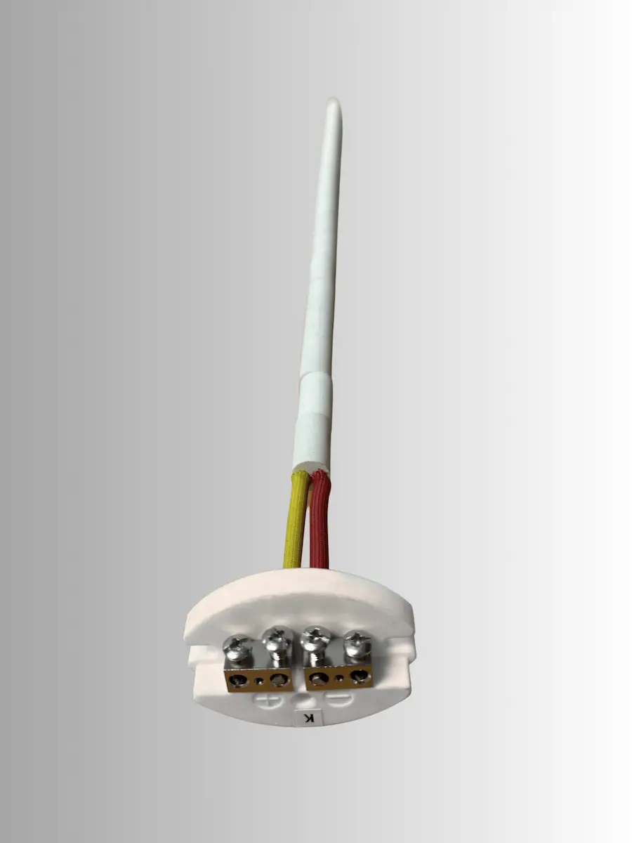 Type K replacement thermocouple element and terminal block for crematory retort maintenance
